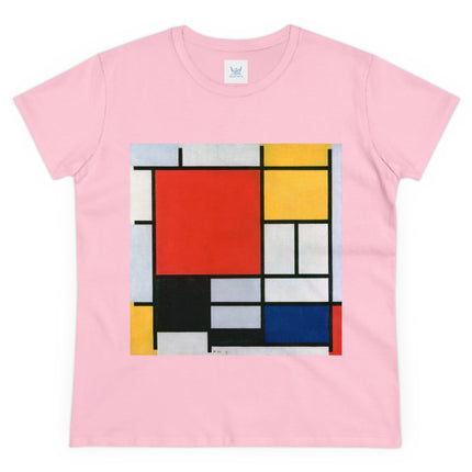 Composition with Red, Yellow, Blue, and Black by Piet Mondrian Women's Midweight Cotton Tee