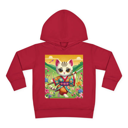 Samurai Kitten Toddler Pullover Fleece Hoodie