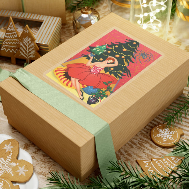 Art Deco Christmas Enchantment Kiss-Cut Stickers (4 Sizes)