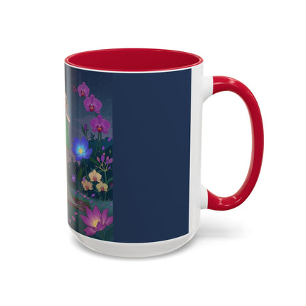 Moonlit Incense Ceremony Colorful Mugs – Art Deco Meditation Garden