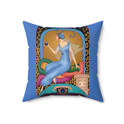 September & Sapphire (from the Gem Series) by Sofia Chiostri Spun Polyester Square Pillow