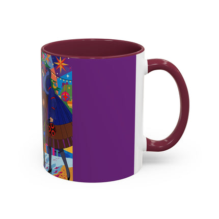 🎄✨ Christmas Among The Twinkling Trees Colorful Mug – Art Deco Holiday Fantasy
