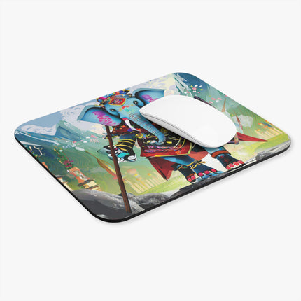 Cyberpunk Elephant Mouse Pad, Rectangle