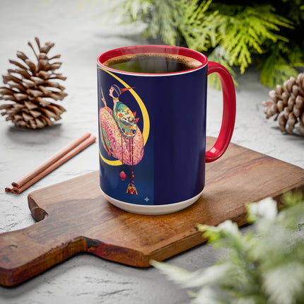 Moonlit Reflections Colorful Mug (11oz, 15oz) – Celestial Elegance, Art Deco Beauty & Dreamy Style