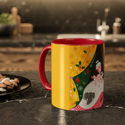 💌🎄 The Christmas Letter Of Holly House Colorful Mug – Whimsical Art Deco Holiday Charm