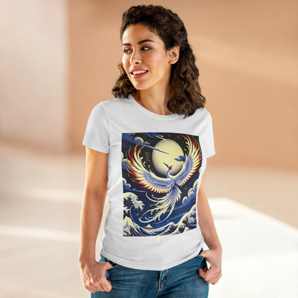 Majestic White Crane Cotton Tee