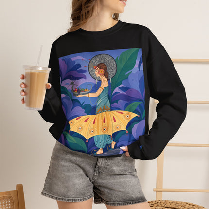 🦋🌿 The Butterfly Garden Offering Crewneck Sweatshirt – Art Deco Botanical Fantasy