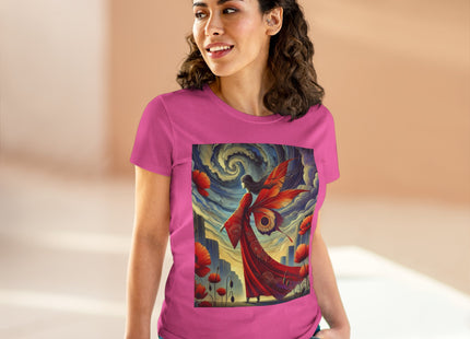 The Poppy Fairy in the Wind Cotton Tee