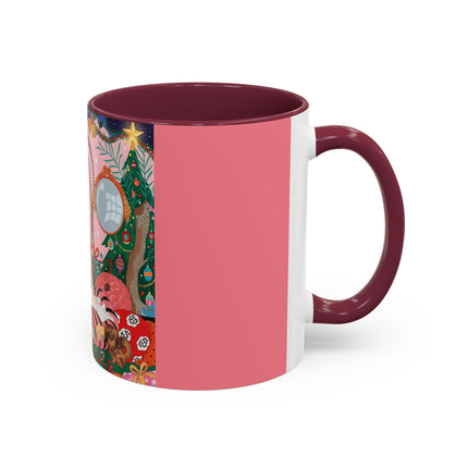 🎀🎄 Christmas Morning In The Rose Parlor Colorful Mug – Art Deco Holiday Fantasy