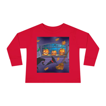 Whimsical Halloween Mischief Toddler Long Sleeve Tee