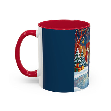 ⛸️🎄 The Christmas Skating Pavilion Colorful Mug – Art Deco Holiday Fantasy