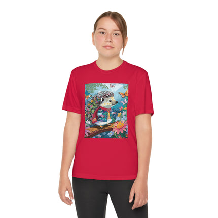 Cute Hedgehog Youth Competitor Tee – Garden Adventure & Whimsical Charm