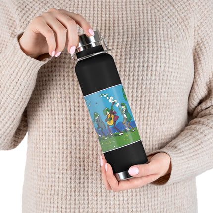 Frog and Beetle Band Copper Vacuum Insulated Bottle, 22 oz
