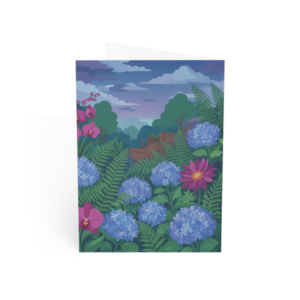 🦚🌸 The Lady Of The Peacock Garden Greeting Card – Art Deco Floral Elegance