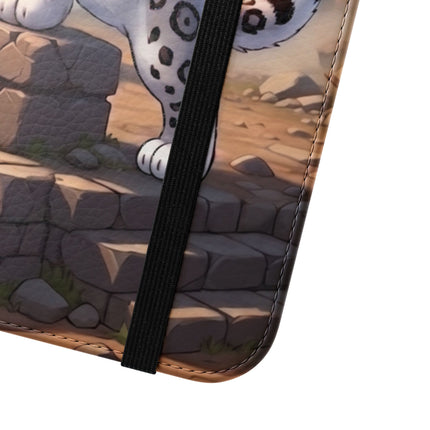 🐆🔭 The Snow Leopard Lookout Flip Case – Adventure, Curiosity & Fearless Style