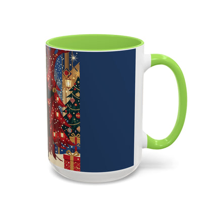 🎩🎄 Christmas Eve Promenade Colorful Mug – Art Deco Holiday Elegance