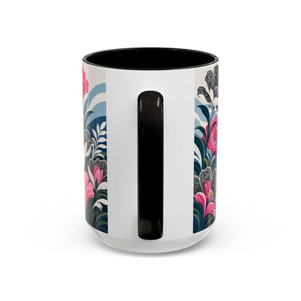 🌸🎀 The Pink Lace Garden Promenade Colorful Mug – Art Deco Fashion Elegance