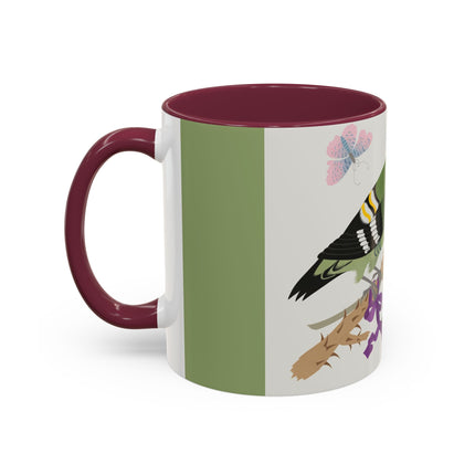 Woodpecker & Rose Colorful Mugs – Vibrant Spring & Bold Beauty