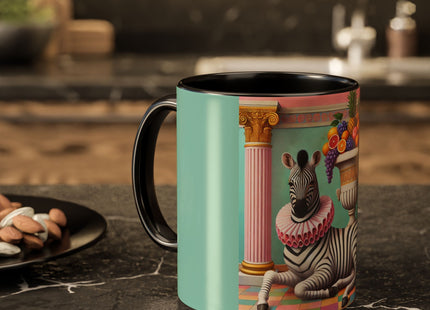 Still Life with Zebra, Fruit, and Pink Columns Colorful Mugs (11oz, 15oz)