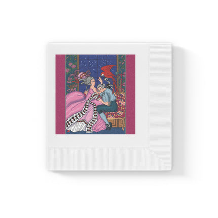 The Jealous Parrot by George Barbier White Coined Napkins
