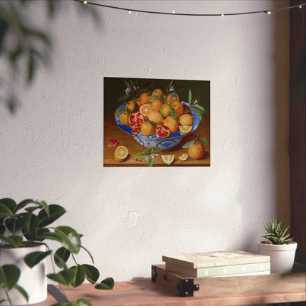 Still Life with Lemons, Oranges, and a Pomegranate by Jacob van Hulsdonck Matte Horizontal Posters
