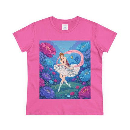 🦋🌸 The Butterfly Garden Ballet Cotton Tee – Art Deco Floral Whimsy