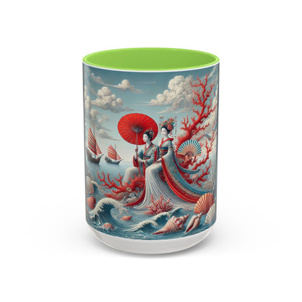 Ladies by the Quiet Sea Colorful Mugs (11oz, 15oz)