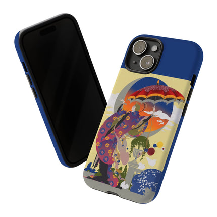Parasol Sunset Geisha Phone Case – Elegant Twilight Grace
