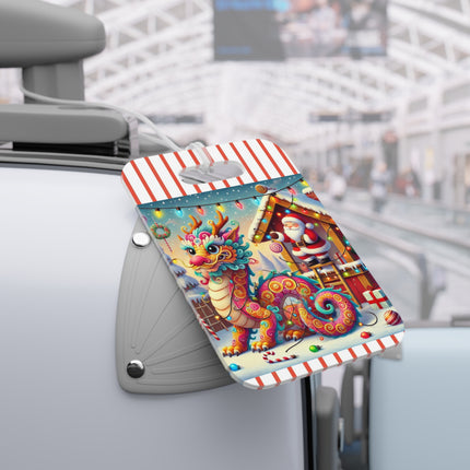 Playful Dragon's Christmas Luggage Tag
