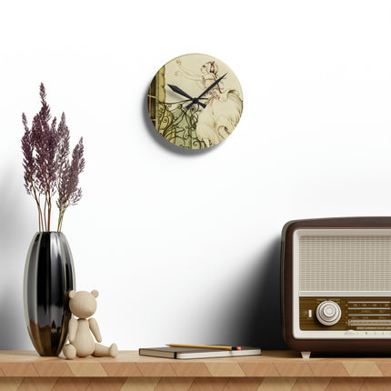 Sur talons rouges (On Red Heels) pl 02 by Gerda Wegener Acrylic Wall Clock, Round and Square