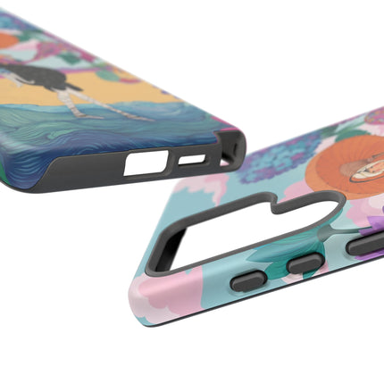 🌊☂️ The Lady Of The Flowered Seashore Phone Case – Art Deco Seaside Fashion