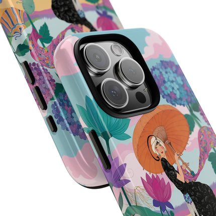 🌊☂️ The Lady Of The Flowered Seashore Phone Case – Art Deco Seaside Fashion