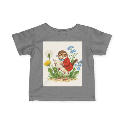 🐦📜 The Little Meadow Songbird Infant Fine Jersey Tee – Whimsical Woodland Charm