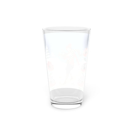🎿🎄 The Christmas Holly Skier Pint Glass – Whimsical Holiday Fantasy
