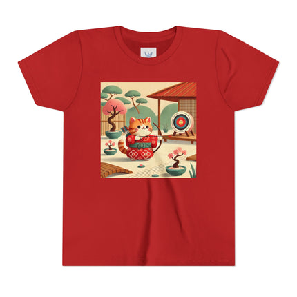 Archer Kitten in the Zen Garden Youth Short Sleeve Tee