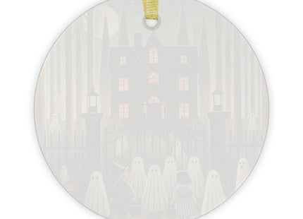 Ghostly Welcome – A Halloween Night Glass Ornament