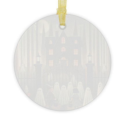 Ghostly Welcome – A Halloween Night Glass Ornament