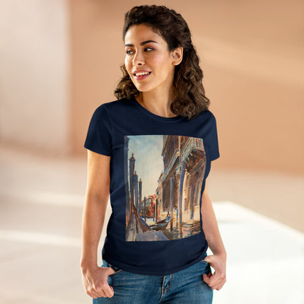 Gondola Moorings on the Grand Canal by John Singer Sargent Women's Midweight Cotton Tee
