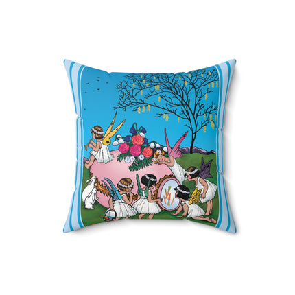 Enchanted Easter Gathering Spun Polyester Square Pillow
