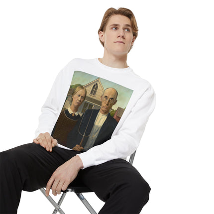 American Gothic by Grant Wood Unisex Garment-Dyed Sweatshirt