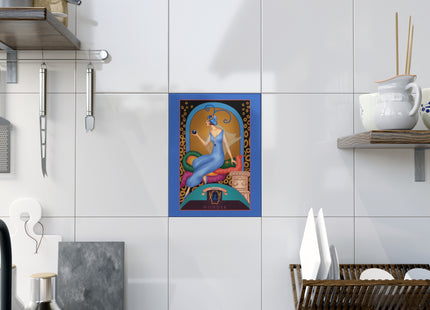 September & Sapphire (from the Gem Series) by Sofia Chiostri Ceramic Tile
