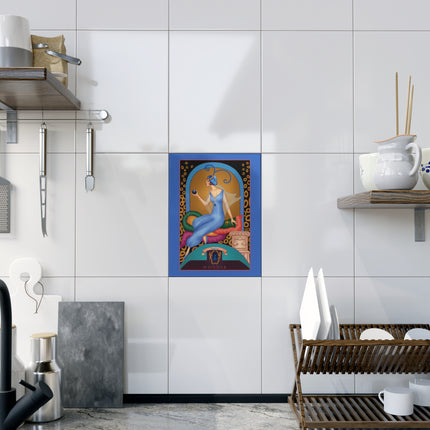 September & Sapphire Ceramic Tile — Gem Series by Sofia Chiostri