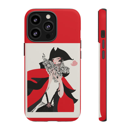 Crimson Masquerade Phone Case – Dramatic Grace & Bold Elegance