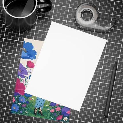 🐇🌺 The Little Rabbit Garden Postcards With Envelopes – Art Deco Floral Whimsy