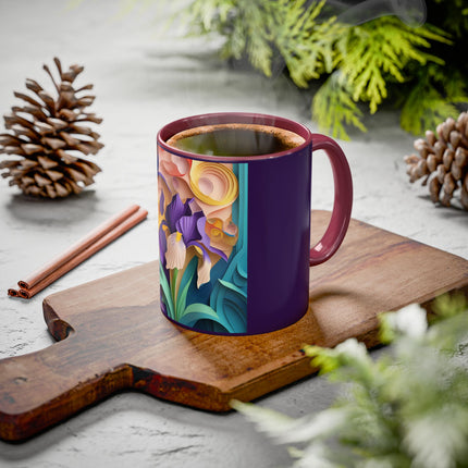The Elegant Iris Flower Colorful Mugs (11oz, 15oz)