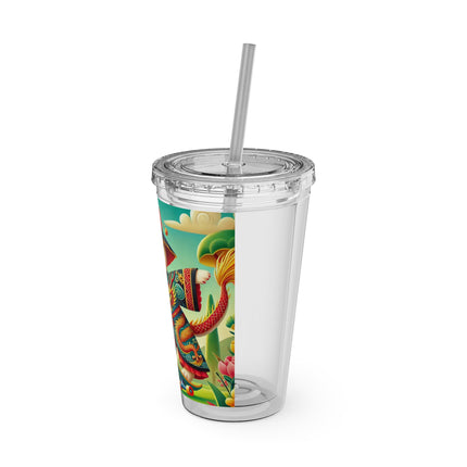 Dragon Dance on Wheels Sunsplash Tumbler with Straw, 16oz