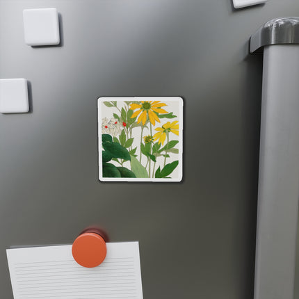 Clerodendrum & Rudbeckia Flower by Tanigami Kônan Die-Cut Magnets (5 Sizes)