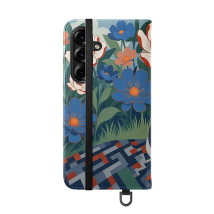 🌺🪞 The Lady Of The Grand Flower Salon Flip Case – Art Deco Floral Elegance