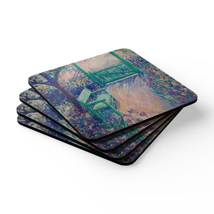The Artist’s Garden (The Green Chair) by Theodore Earl Butler Corkwood Coaster Set