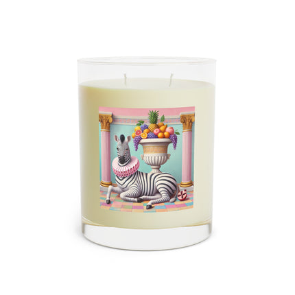 Still Life with Zebra, Fruit, and Pink Columns Scented Candle - Full Glass, 11oz